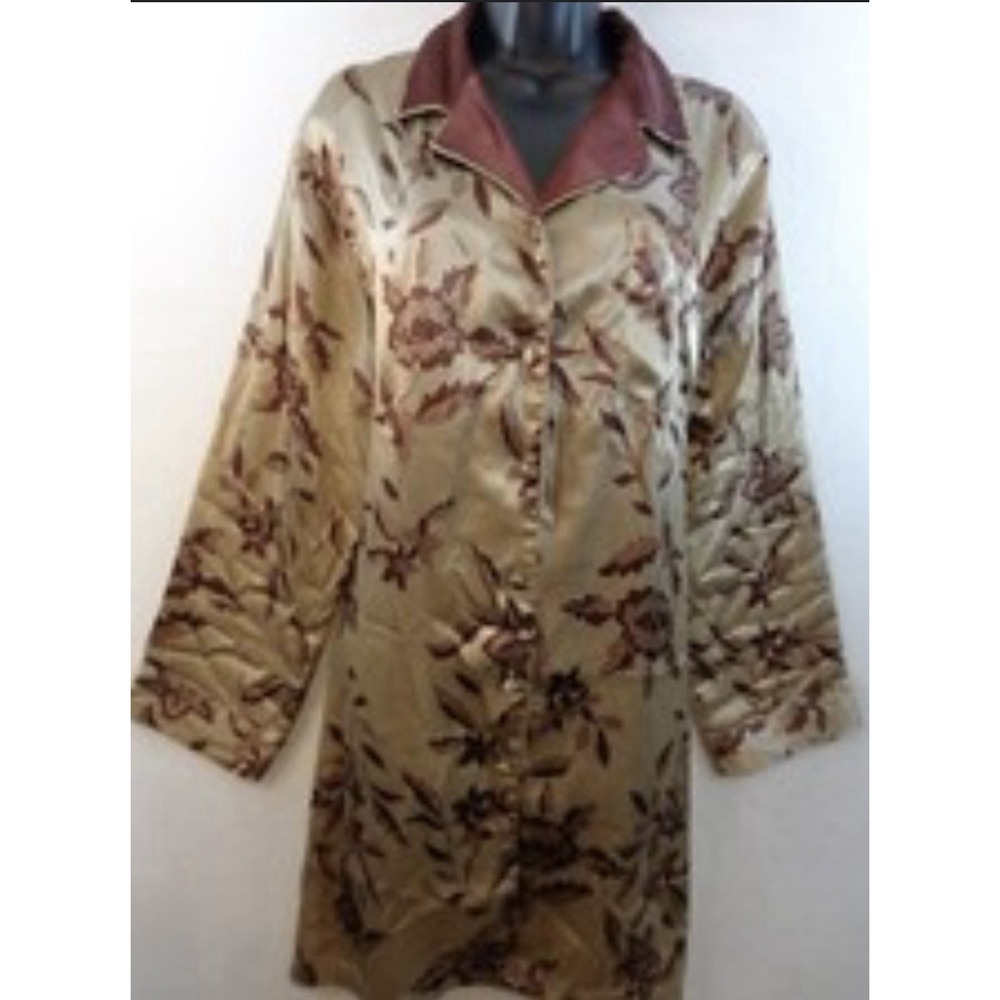 Cabernet‎ Women's Sleepwear Shirt  Print Brown and Cream Size S, EUC